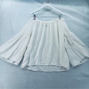 EUC Loft Off the Shoulder Peasant Blouse Bell Sleeves Ivory size Medium